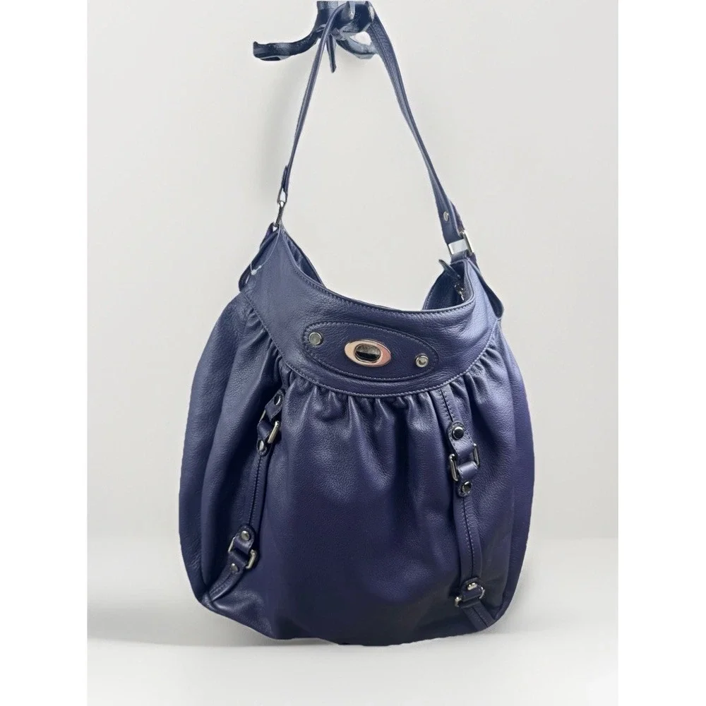 Karla Hanson Purple Hobo Shoulder Bag Vegan Leather Slouch Purse‎ Handbag